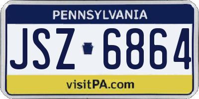 PA license plate JSZ6864