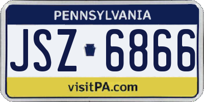 PA license plate JSZ6866