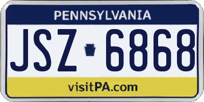 PA license plate JSZ6868