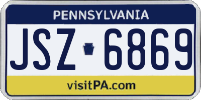 PA license plate JSZ6869
