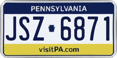 PA license plate JSZ6871
