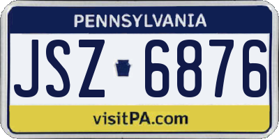 PA license plate JSZ6876