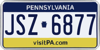 PA license plate JSZ6877