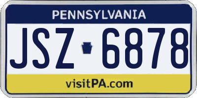 PA license plate JSZ6878