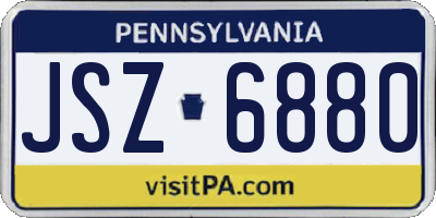 PA license plate JSZ6880