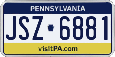 PA license plate JSZ6881