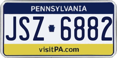 PA license plate JSZ6882
