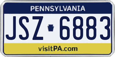 PA license plate JSZ6883