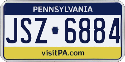 PA license plate JSZ6884