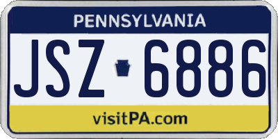 PA license plate JSZ6886