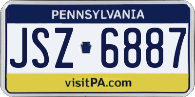 PA license plate JSZ6887