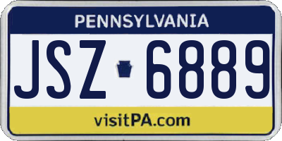 PA license plate JSZ6889