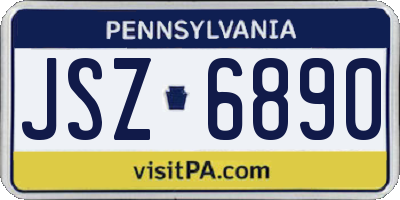 PA license plate JSZ6890