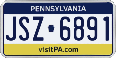 PA license plate JSZ6891