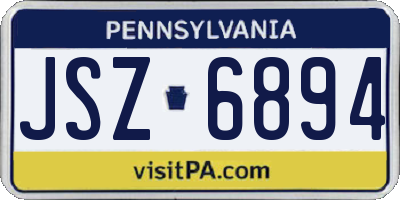 PA license plate JSZ6894