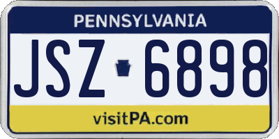 PA license plate JSZ6898