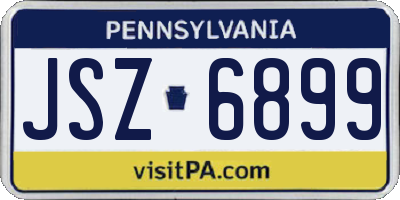 PA license plate JSZ6899