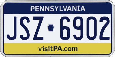 PA license plate JSZ6902