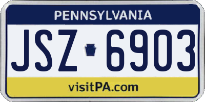 PA license plate JSZ6903