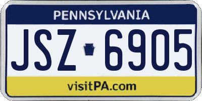 PA license plate JSZ6905