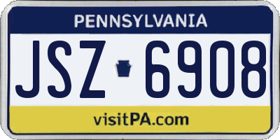PA license plate JSZ6908