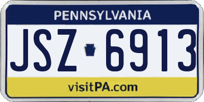 PA license plate JSZ6913