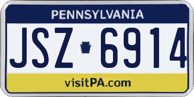 PA license plate JSZ6914
