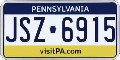 PA license plate JSZ6915