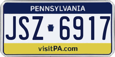 PA license plate JSZ6917