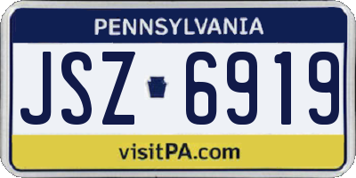PA license plate JSZ6919