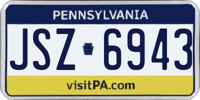 PA license plate JSZ6943
