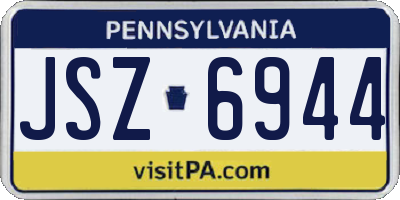 PA license plate JSZ6944