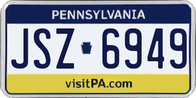 PA license plate JSZ6949