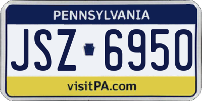 PA license plate JSZ6950