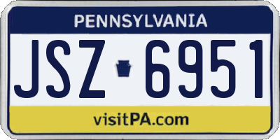 PA license plate JSZ6951