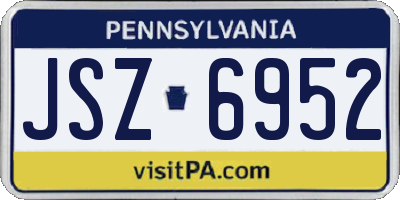PA license plate JSZ6952