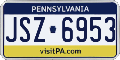 PA license plate JSZ6953