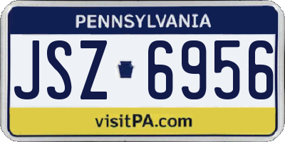 PA license plate JSZ6956