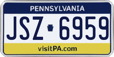 PA license plate JSZ6959