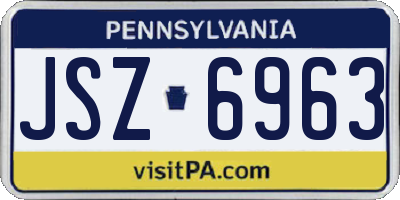PA license plate JSZ6963