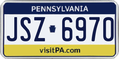 PA license plate JSZ6970