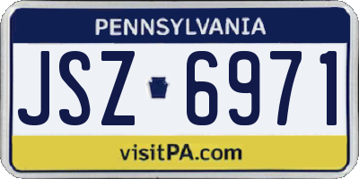 PA license plate JSZ6971