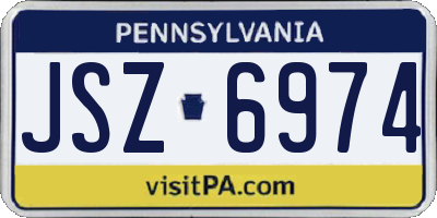 PA license plate JSZ6974