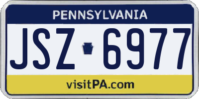 PA license plate JSZ6977