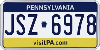 PA license plate JSZ6978