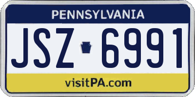 PA license plate JSZ6991