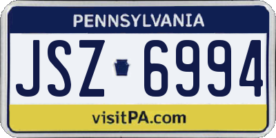 PA license plate JSZ6994