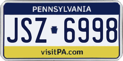 PA license plate JSZ6998
