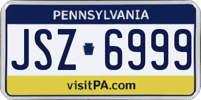PA license plate JSZ6999