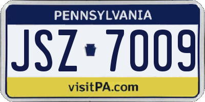 PA license plate JSZ7009